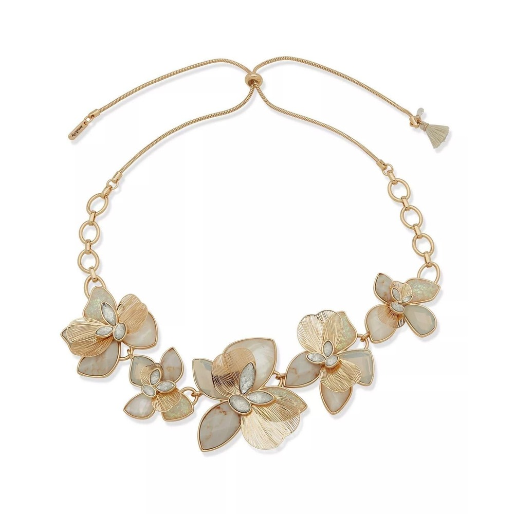 lonna & lilly Multi-Stone Flower Frontal Necklace NWT